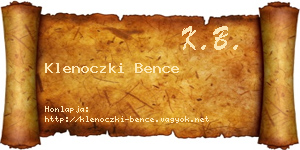Klenoczki Bence névjegykártya