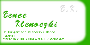 bence klenoczki business card